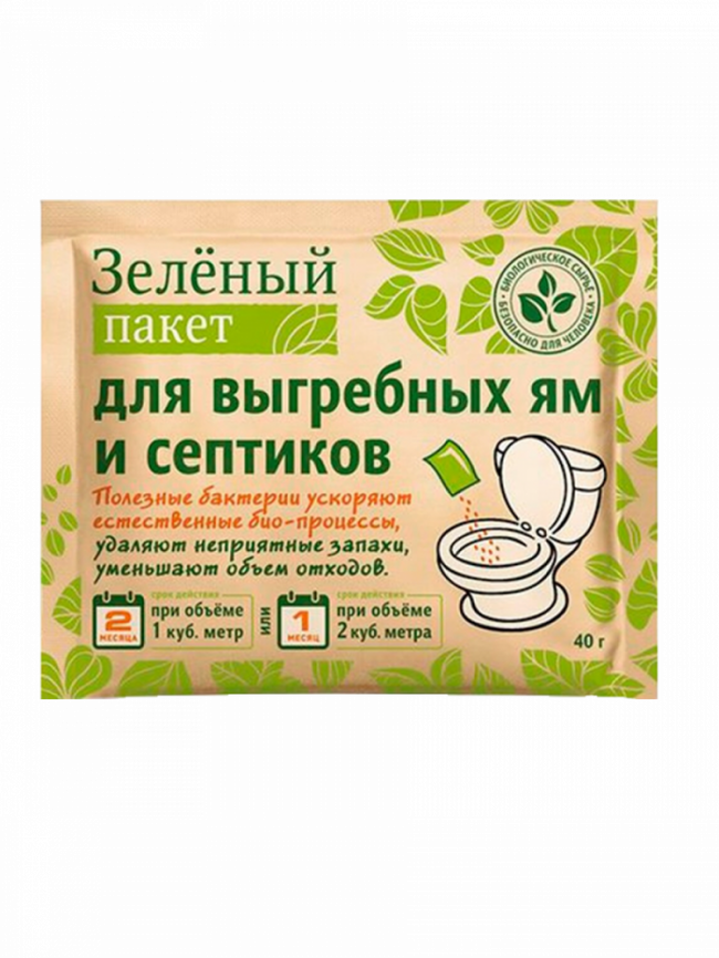 Доктор Робик Зеленый пакет для выгребных ям и септиков 40г