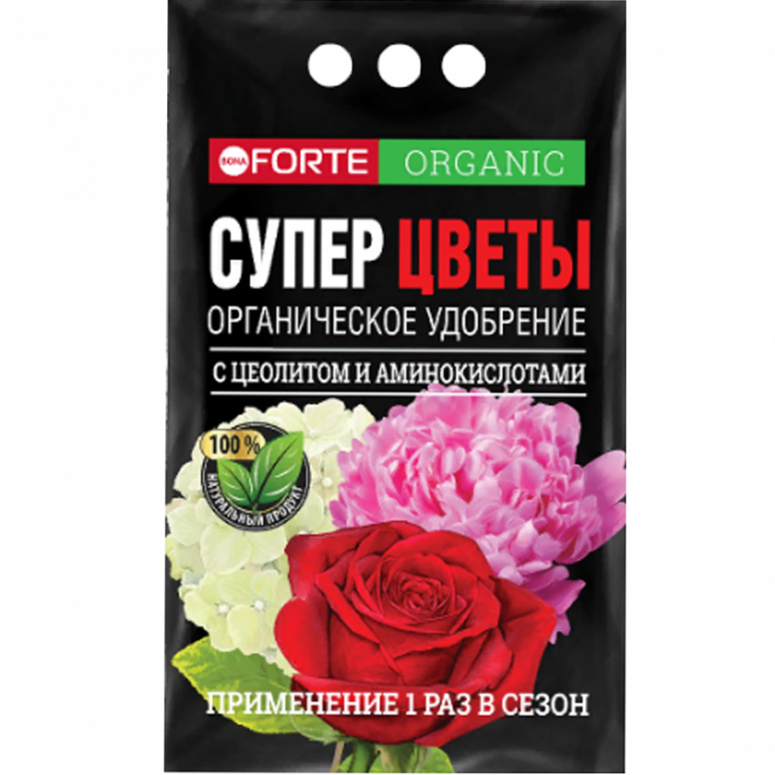 Bona Forte Органическое обогащенное цеолитом и аминокислотами СУПЕР Цветы, 2 кг