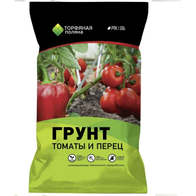 Грунт почвенный Томаты и перец Торфяная поляна, 25л