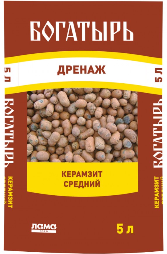 Керамзит средний "Богатырь дренаж" 20л