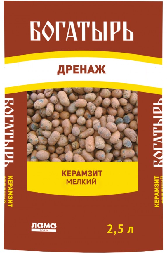 Керамзит мелкий "Богатырь дренаж" 2,5л