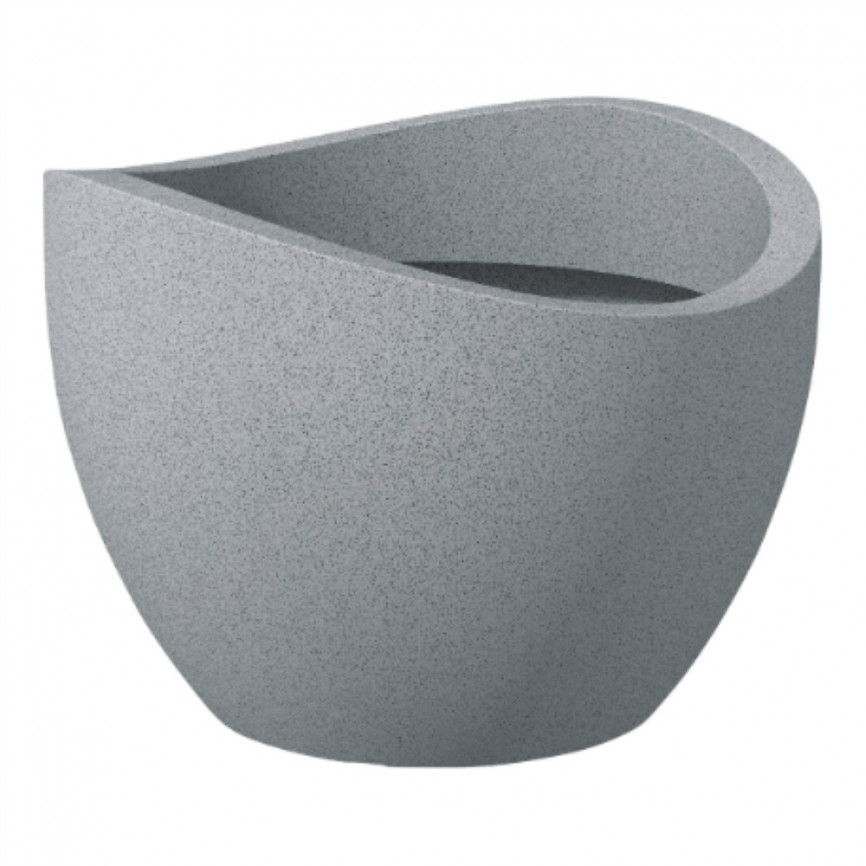 Кашпо пластик. Wave Globe Stony Grey d50 h37,1см 37л серый камень 