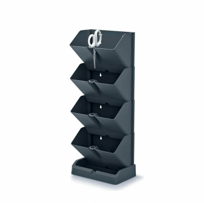 Вертикальный сад + ножницы MINI CASCADE (8 посадочных мест) 8 * 19,5*11,4см anthracite