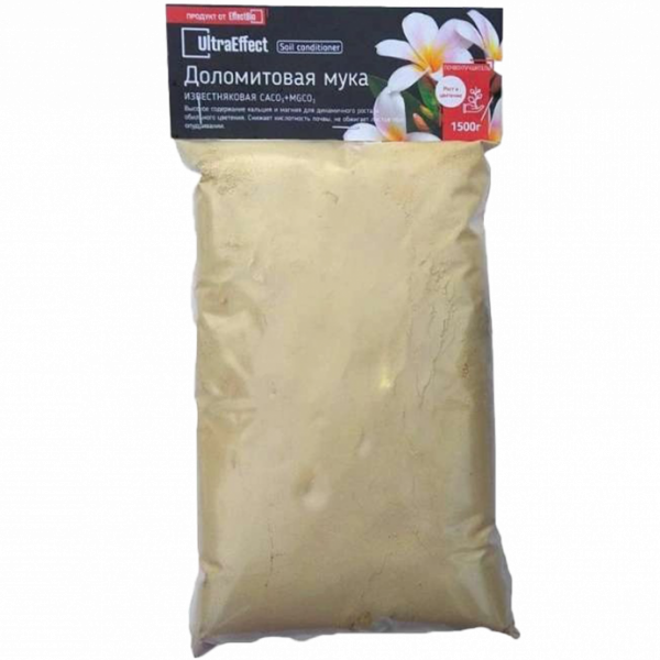 Почвоулучшитель UltraEffect Доломитовая мука известняковая CaCO3+MgCO3 750гр. (EcoLine)